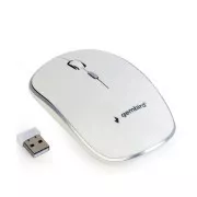 GEMBIRD miš MUSW-4B-01, bijeli, bežični, USB nano prijemnik