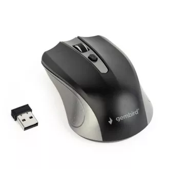 GEMBIRD miš MUSW-4B-04-GB, sivo-crni, bežični, USB nano prijemnik