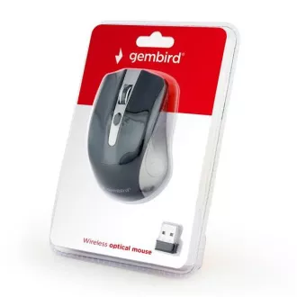GEMBIRD miš MUSW-4B-04-GB, sivo-crni, bežični, USB nano prijemnik