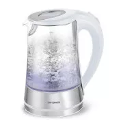 Kuhalo za vodu Orava VK-4017 W, 2200 W, 1,7 l, staklo, LED pozadinsko osvjetljenje, automatsko gašenje, bijelo