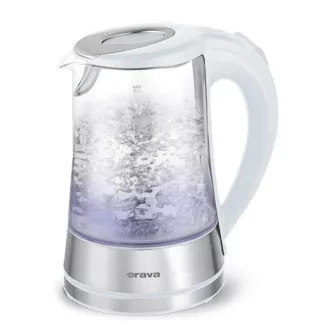 Kuhalo za vodu Orava VK-4017 W, 2200 W, 1,7 l, staklo, LED pozadinsko osvjetljenje, automatsko gašenje, bijelo