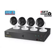 iGET HOMEGUARD HGNVK85304 PoE sustav kamera s SMART detekcijom pokreta, 8-kanalni FullHD NVR + 4x FullHD vanjska kamera