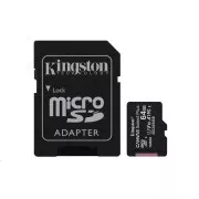 Kingston 64GB micSDXC Canvas Select Plus 100R A1 C10 kartica + SD adapter