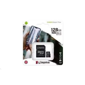 Kingston 128GB micSDXC Canvas Select Plus 100R A1 C10 kartica + SD adapter