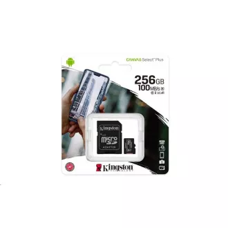 Kingston 256GB micSDXC Canvas Select Plus 100R A1 C10 kartica + SD adapter Kingston 256GB micSDXC Canvas Select Plus 100R A1 C10 kartica + SD adapter