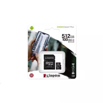 Kingston 512GB micSDXC Canvas Select Plus 100R A1 C10 kartica + SD adapter