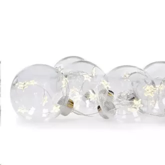 Solight set LED božićnih kuglica sa zvjezdicama, veličina 8cm, 6kom, 30LED, timer, tester, 3xAA