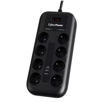 CyberPower Surge Buster™ 8 utičnica, 2xUSB, 1,8m, Novo