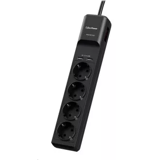 CyberPower Surge Buster™ 4 utičnice, 2xUSB, 1,8m, njemački, novi CyberPower Surge Buster™ 4 utičnice, 2xUSB, 1,8m, njemački, novi