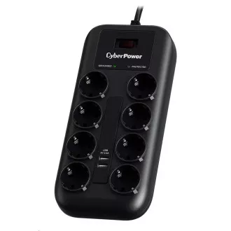 CyberPower Surge Buster™ 8 utičnica, 2xUSB, 1,8m, njemački, novi