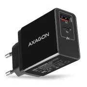 AXAGON ACU-PQ22, PD & QC mrežni punjač 22W, 2x port (USB-A + USB-C), PD3.0 / QC3.0 / AFC / FCP / Apple, crni