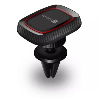 CONNECT IT InCarz 4Strong360 CARBON univerzalni magnetni držač za auto, 4 magneta, crveni