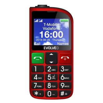 EVOLVEO EasyPhone FM, mobilni telefon za starije osobe sa postoljem za punjenje (crvena boja)