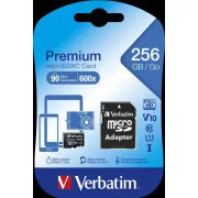 VERBATIM MicroSDXC kartica 256GB Premium, U1 + adapter