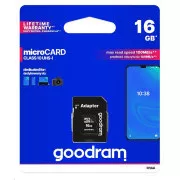 GOODRAM MicroSDHC kartica 16GB M1AA, UHS-I Class 10, U1 + adapter