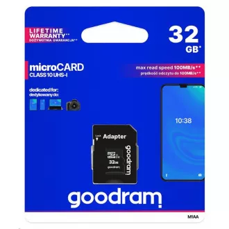 GOODRAM MicroSDHC kartica 32GB M1AA, UHS-I Class 10, U1 + adapter