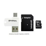 GOODRAM microSDHC kartica 16 GB M1A4 Sve u jednom (R: 100 / W: 10 MB / s), UHS-I Class 10, U1 + Adapter + OTG čitač kartica