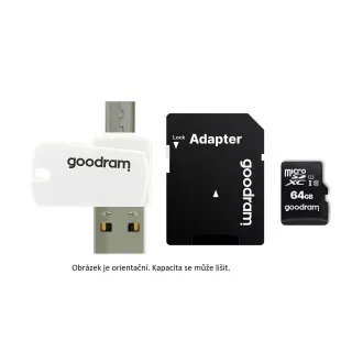 GOODRAM microSDXC kartica 64 GB M1A4 Sve u jednom (R: 100 / W: 10 MB / s), UHS-I Class 10, U1 + Adapter + OTG čitač kartica
