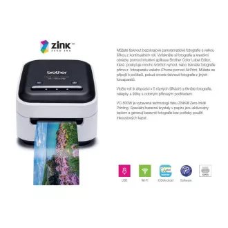 BROTHER pisač naljepnica FOTO - VC500W - WIFI, USB, BOJA bez potrebe za tintom - Integrirano rezanje