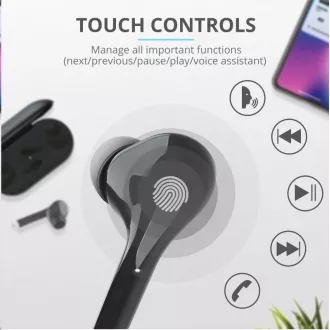 TRUST Nika Touch Bluetooth bežične slušalice - crne