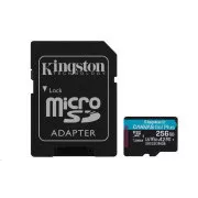 Kingston 256 GB microSDXC Canvas Go Plus 170R A2 U3 V30 kartica + ADP