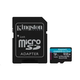 Kingston MicroSDXC kartica 512 GB Canvas Go! Plus, R:170/W:90MB/s, klasa 10, UHS-I, U3, V30, A2 + adapter - Rabljen Kingston MicroSDXC kartica 512 GB Canvas Go! Plus, R:170/W:90MB/s, klasa 10, UHS-I, U3, V30, A2 + adapter - Rabljen
