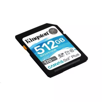 Kingston SDXC kartica 512 GB Canvas Go! Plus, R:170/W:90MB/s, klasa 10, UHS-I, U3, V30