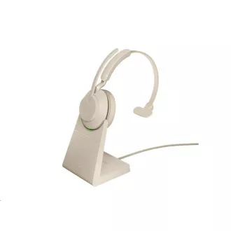 Jabra slušalice sa postoljem Evolve2 65, Link 380c MS, mono, bež - Raspakiran Jabra slušalice sa postoljem Evolve2 65, Link 380c MS, mono, bež - Raspakiran