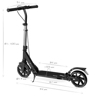 MOVINO X-Way sklopivi romobil s ručnom i nožnom kočnicom, crni MOVINO X-Way sklopivi romobil s ručnom i nožnom kočnicom, crni
