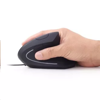 GEMBIRD miš MUS-ERGO-01, žičani, optički, vertikalni, 1200-3200 dpi, USB, crni