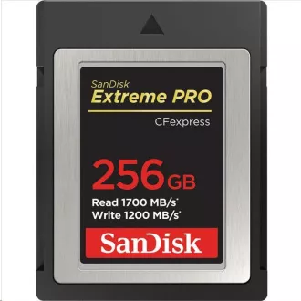 SanDisk Extreme Pro CFexpress kartica 256 GB, tip B, 1700 MB/s čitanje, 1200 MB/s pisanje