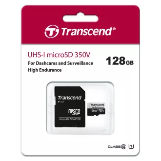 TRANSCEND MicroSDXC kartica 128GB 350V, visoka izdržljivost