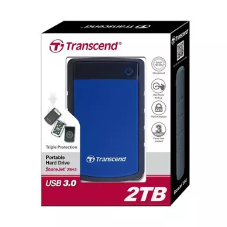 TRANSCEND vanjski HDD 2.5" USB 3.0 StoreJet 25H3B, 4TB, plavi (otporan na udarce) TRANSCEND vanjski HDD 2.5" USB 3.0 StoreJet 25H3B, 4TB, plavi (otporan na udarce)