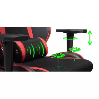 EVOLVEO masažna stolica za igru, Ptero ZX Cooled, s ventilatorima, crvena