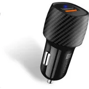 CONNECT IT InCarz QUICK CHARGE 3.0 punjač za auto, 1x USB-A, 3 A, karbonski