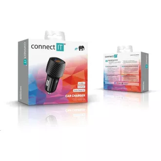 CONNECT IT InCarz QUICK CHARGE 3.0 punjač za auto, 1x USB-A, 3 A, karbonski