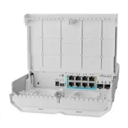 MikroTik CSS610-1Gi-7R-2S+OUT reverzni PoE prekidač, 8x Gigabit, 2x SFP+, 1x PoE izlaz, 7x PoE ulaz, 56Gbps
