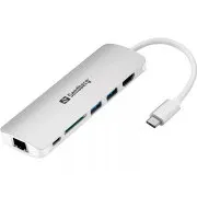 Sandberg priključna stanica, USB-C, 6 različitih priključaka