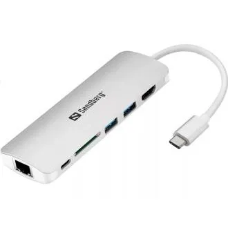Sandberg priključna stanica, USB-C, 6 različitih priključaka Sandberg priključna stanica, USB-C, 6 različitih priključaka