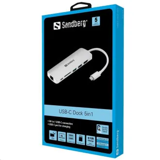 Sandberg priključna stanica, USB-C, 6 različitih priključaka Sandberg priključna stanica, USB-C, 6 različitih priključaka