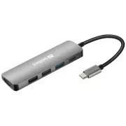 Sandberg priključna stanica USB-C -> HDMI + 3x USB + PD 100W