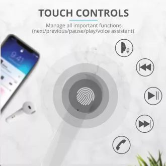 TRUST Primo Touch Bluetooth bežične slušalice - bijele TRUST Primo Touch Bluetooth bežične slušalice - bijele