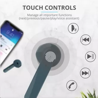 TRUST Primo Touch Bluetooth bežične slušalice - plave