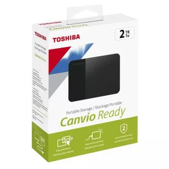 TOSHIBA HDD CANVIO READY (NOVO) 2TB, 2.5", USB 3.2 Gen 1, crni