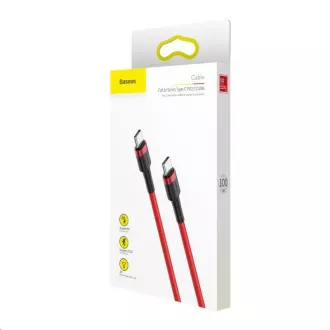 Baseus Cafule Series kabel za punjenje/podatkovni kabel USB-C na USB-C PD2.0 60W Flash 1m, crveni Baseus Cafule Series kabel za punjenje/podatkovni kabel USB-C na USB-C PD2.0 60W Flash 1m, crveni