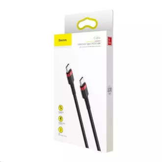 Baseus Cafule Series kabel za punjenje/podatkovni kabel USB-C na USB-C PD2.0 60W Flash 1m, crveno-crni Baseus Cafule Series kabel za punjenje/podatkovni kabel USB-C na USB-C PD2.0 60W Flash 1m, crveno-crni