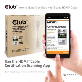Club3D kabel Ultra brzi HDMI™ certificirani AOC kabel 8K60Hz, 4K120Hz, 10m Club3D kabel Ultra brzi HDMI™ certificirani AOC kabel 8K60Hz, 4K120Hz, 10m
