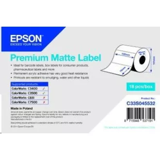 Epson rola naljepnica, normalni papir, 102x76mm
