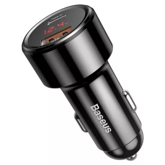 Baseus Magic Series PPS Digital Display Dual Car adapter USB-A QC + USB-C PD 45W, crni