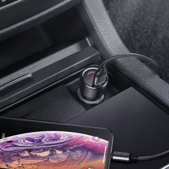 Baseus Magic Series PPS Digital Display Dual Car adapter USB-A QC + USB-C PD 45W, crni